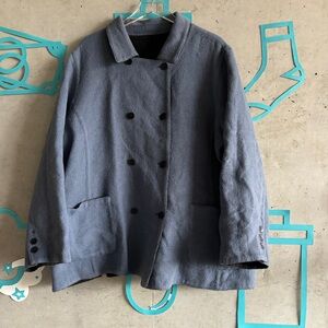 J. Jill Reversible Alpaca Wool Short Pea Coat